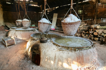 mountainous Salt ,ancient salt at Amphoe Bo Kluea ,Nan province , Thailand