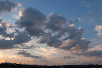 Sunset clouds in Prague, Czech Republic