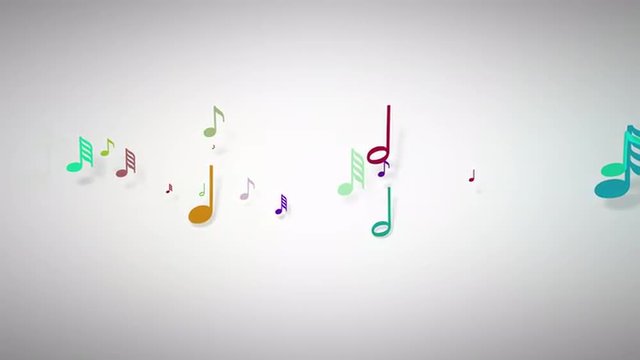 Slow motion of the musical notes with depth of field 4K