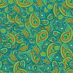 Vector paisley doodle pattern. Abstract doodle pattern hand drawn for textile design, web design, wallpapers and backgrounds.