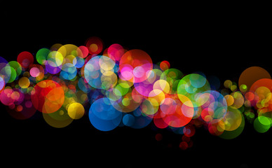 Abstract background colourful bokeh circles.