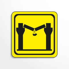 Danger sign. The collapse of the ceiling. Vector icon.