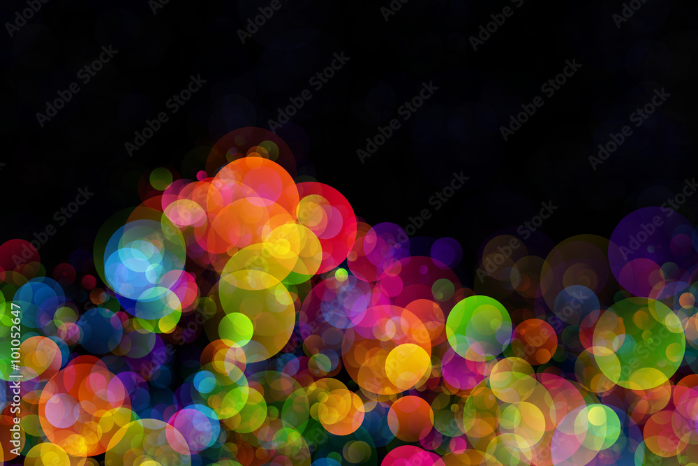 Poster abstract background colourful bokeh circles.
