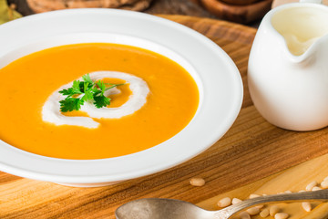 Pumpkin and carrot soup