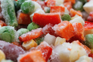Frozen vegetables. Mexican mix. Macro. 2