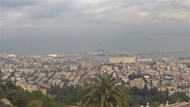 Panoramic view  to cityscape and port Haifa/Haifa city, Israel