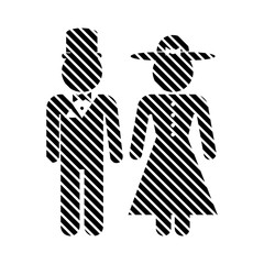 Male and female restroom symbol sign.