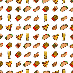 fast food seamless pattern.