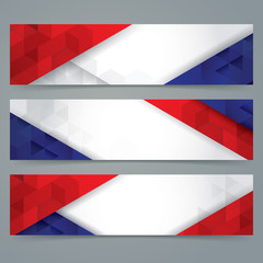 Collection banner design, France flag colors background, vector illustration.