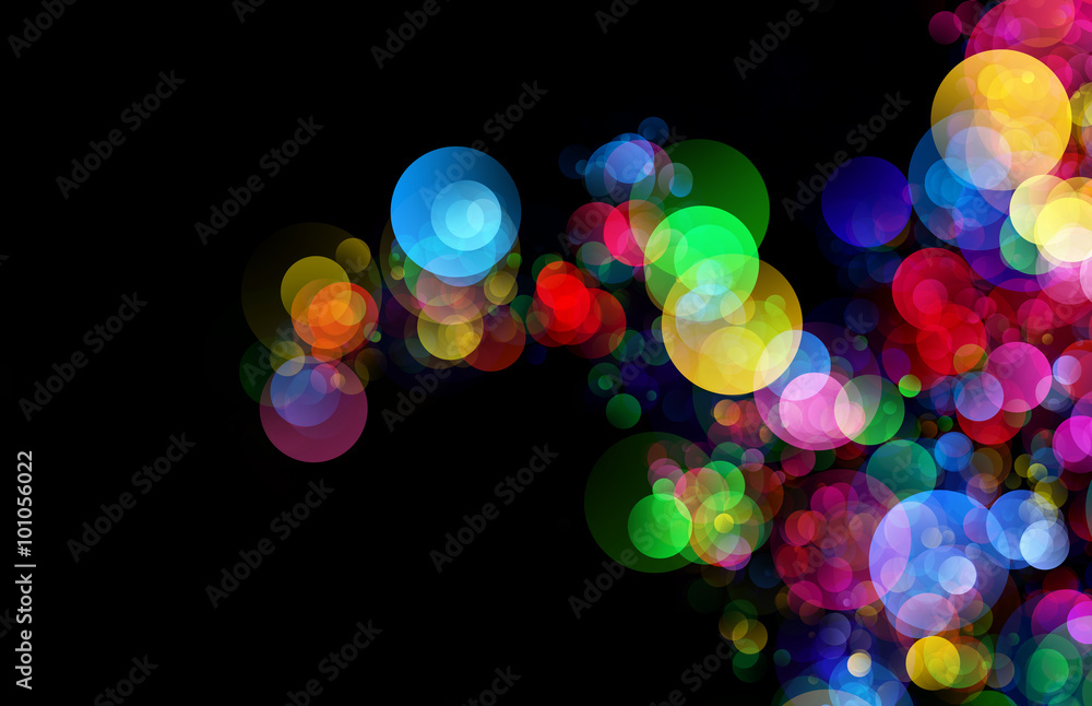 Poster abstract background colourful bokeh circles.