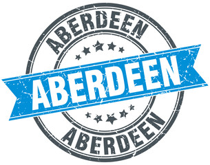 Aberdeen blue round grunge vintage ribbon stamp