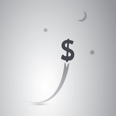 Rising Dollar Sign - Economy Growth - Business Concept Design