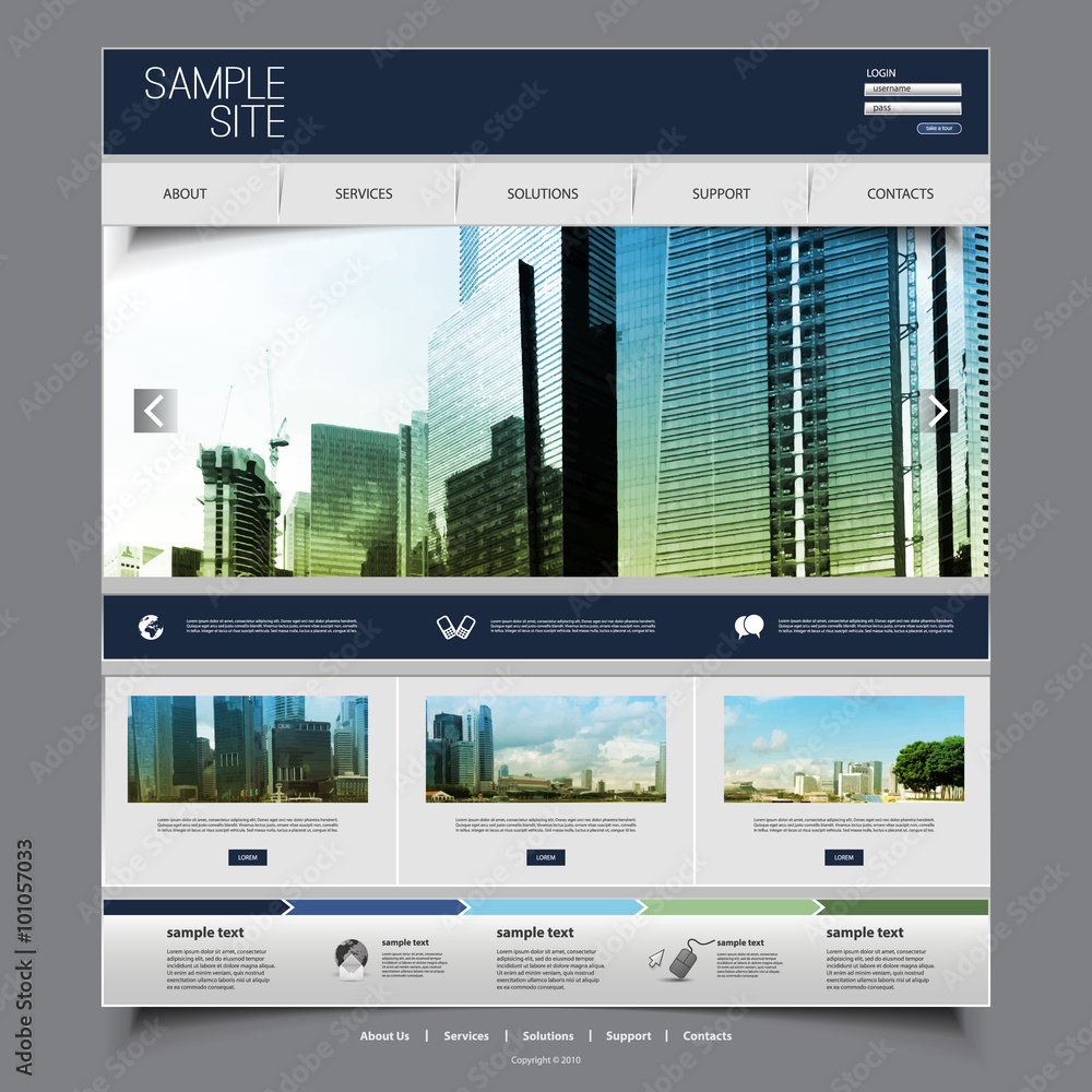 Poster website design for your business with skyscraper background