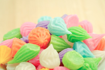 Aalaw thai candy dessert with filter effect retro vintage style