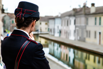 Woman Uniform, Carabiniere Donna in divisa - obrazy, fototapety, plakaty