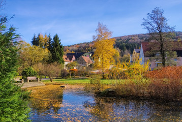 Fototapeta na wymiar Jonsdorf Park im Herbst - Jonsdorf Park in fall