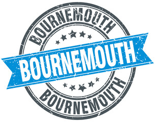 Obraz premium Bournemouth blue round grunge vintage ribbon stamp
