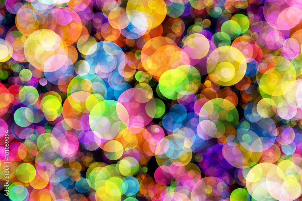 Poster abstract background colourful bokeh circles.