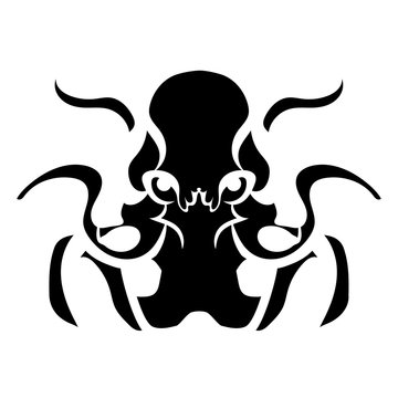 Vector octopus represented in the form of a tattoo
