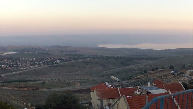 Panoramic views of the Golan Heights and the Sea of Galilee/ Sea of Galilee, Israel