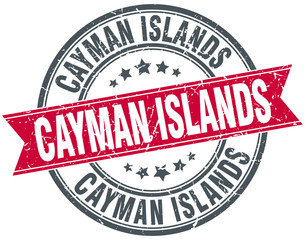 Cayman Islands red round grunge vintage ribbon stamp