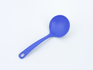 Blue plastic ladle