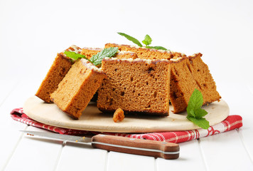 Slices of spice cake
