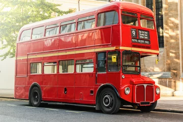 Peel and stick wall murals London red bus Red Double Decker Bus