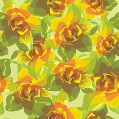 seamless pattern with beautiful flowers. Vector illustration