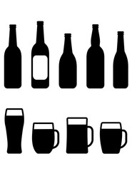 beer bottle and mug set