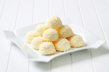 White Chocolate and Coconut Truffles
