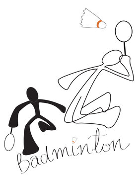 Badminton game couple symbol