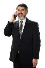 Hispanic Businessman Using Phone