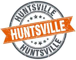 Huntsville red round grunge vintage ribbon stamp
