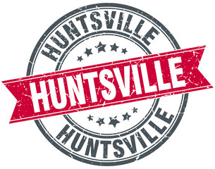 Huntsville red round grunge vintage ribbon stamp