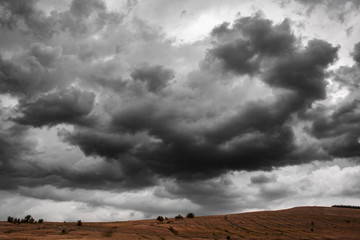 Dramatic Thunder Storm Clouds Background. Nature Landscape