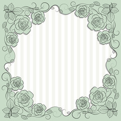 Vintage paper frame with floral pattern for use in your design.