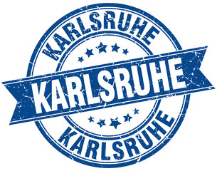 Karlsruhe blue round grunge vintage ribbon stamp