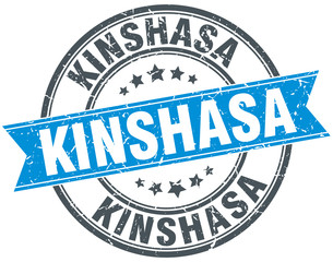 Kinshasa blue round grunge vintage ribbon stamp