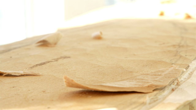 Wood carving - blowing scobs after chiseling wood