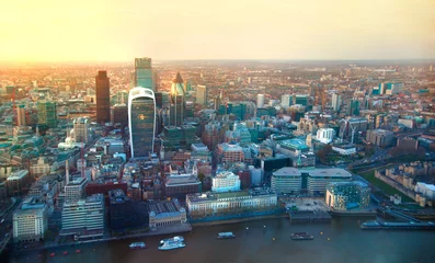 Foto op Canvas London, Verenigd Koninkrijk - 27 januari 2015: Londen luchtfoto in de schemering © IRStone