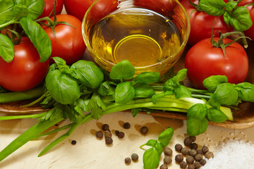 vegetables tomatoes spices background