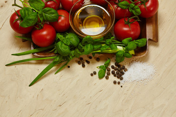 vegetables tomatoes spices background