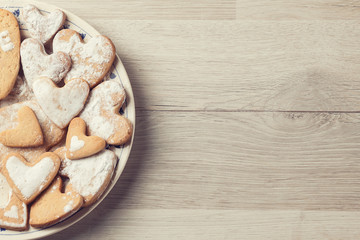 Cookies Background for Valentines day postcard