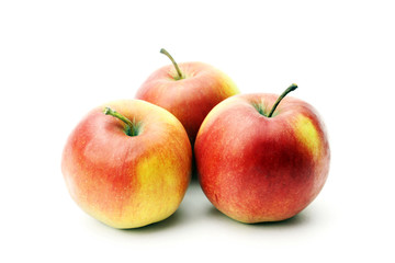 Three red apples