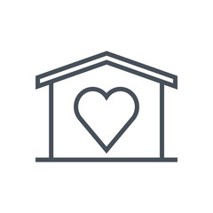 Home sweet home, valentines day house icon