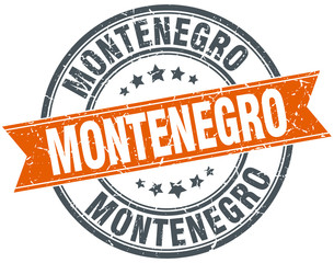 Montenegro red round grunge vintage ribbon stamp