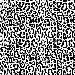 Black white leopard or jaguar seamless pattern design, vector illustration