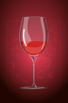 vector hand drawn illustration in cartoon style. wine glass. menu template. Decorative organic ornament on background.