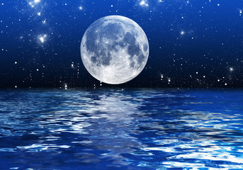 Naklejka na ściany i meble backgrounds night sky with stars and moon and clouds. wood. Elem